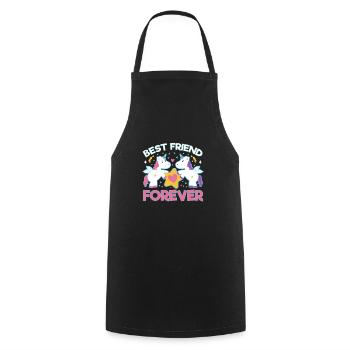 Unicorn Unicorn Best friend forever - Cooking Apron - black - Front - AI Model Male 185 dark (185cm)