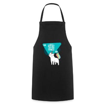 Licorne Chat Licorne - Tablier de cuisine - noir - Devant - AI Model Male 185 dark (185cm)