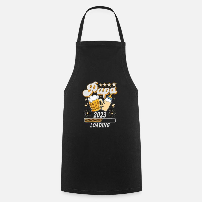 Papa 2023 is Loading for new fathers - Cooking Apron - black