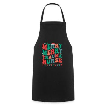 Trauma Nurse Christmas Trauma Nursing Xmas Gifts - Cooking Apron - black - Front - AI Model Male 185 dark (185cm)