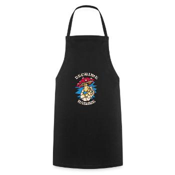 Decrime Nature Colorful Magic Mushroom Skeleton - Cooking Apron - black - Front - AI Model Male 185 dark (185cm)