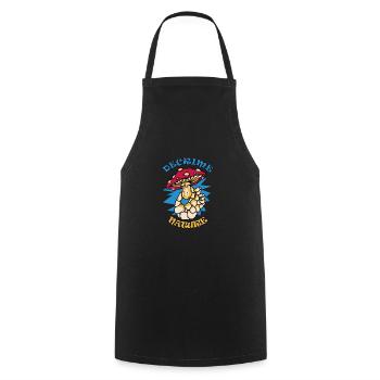 Decrime Nature Colorful Magic Mushroom Skeleton - Cooking Apron - black - Front - AI Model Male 185 dark (185cm)