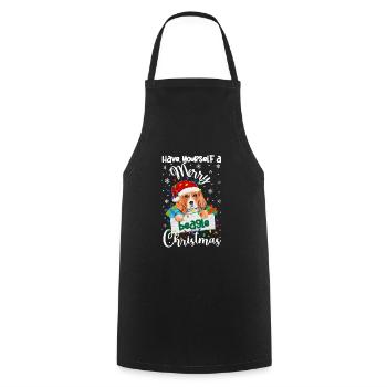 Beagle Christmas Party Beagle Dog Xmas Gifts - Kochschürze - Schwarz - Vorne - AI Model Male 185 dark (185cm)