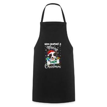 Border Collie Christmas Border Collie Xmas Gifts - Cooking Apron - black - Front - AI Model Male 185 dark (185cm)