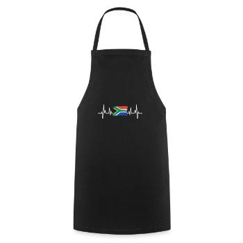 heartbeat south africa man humor gift - Cooking Apron - black - Front - AI Model Male 185 dark (185cm)