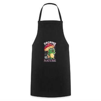 Decrime Nature Colorful Mushroom Frog - Cooking Apron - black - Front - AI Model Male 185 dark (185cm)