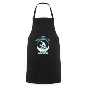 Snowboarder vieil homme - Tablier de cuisine - noir - Devant - AI Model Male 185 dark (185cm)