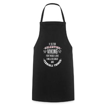 Valentins Tag Wikinger Nordmann Geschenk - Kochschürze - Schwarz - Vorne - AI Model Male 185 dark (185cm)