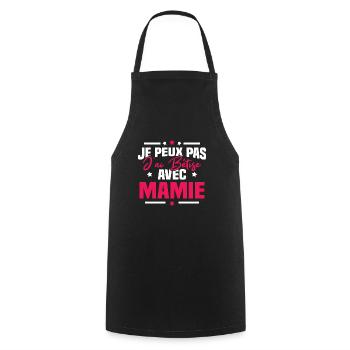 Je peux pas j'ai bêtise avec mamie - Tablier de cuisine - noir - Devant - AI Model Male 185 dark (185cm)