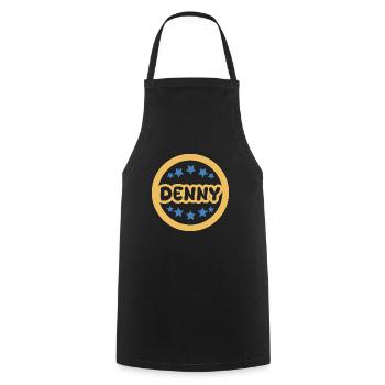 Vorname Denny - Kochschürze - Schwarz - Vorne - AI Model Male 185 dark (185cm)
