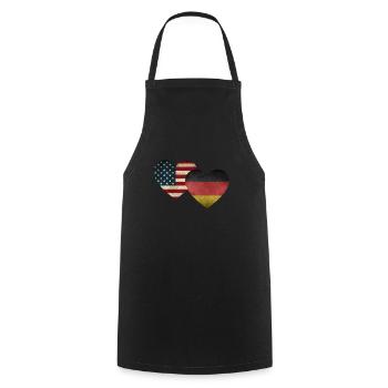 Amour germano-américain - Tablier de cuisine - noir - Devant - AI Model Male 185 dark (185cm)