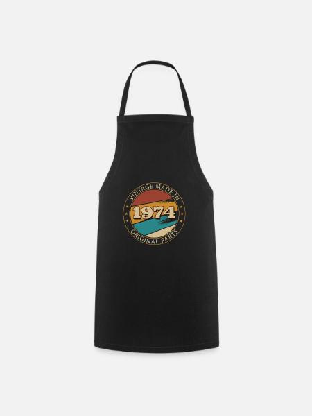 Vintage Birthday 1974 - Cooking Apron - black