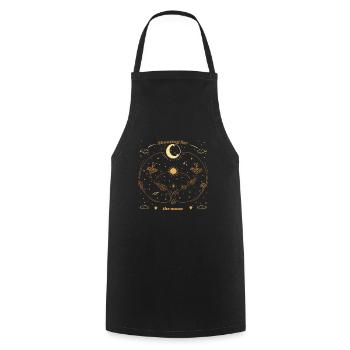 Shooting For The Moon Retro Celestial Astronomy - Tablier de cuisine - noir - Devant - AI Model Male 185 dark (185cm)