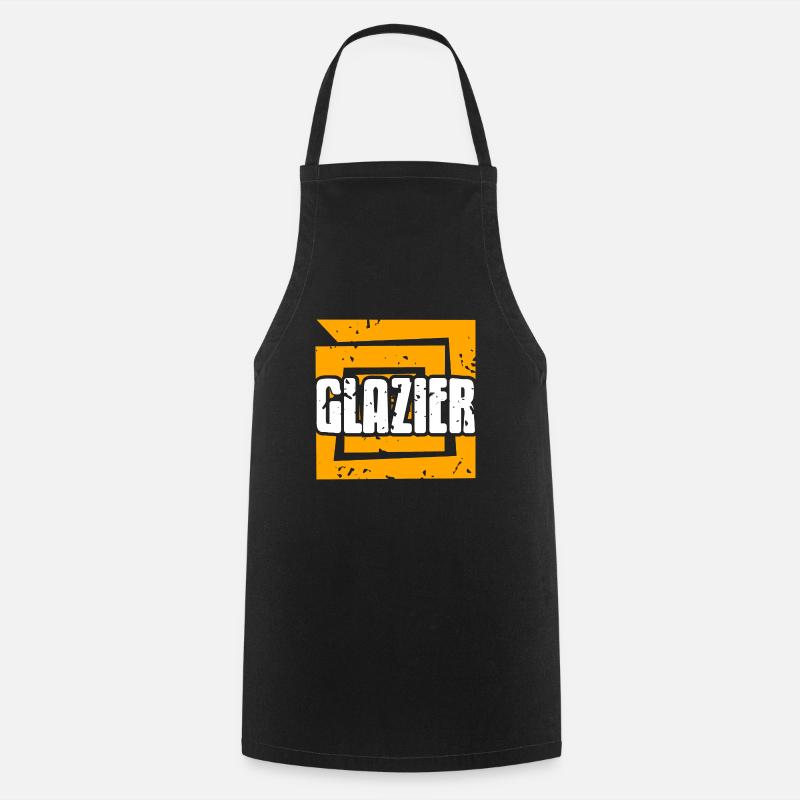 GLAZIER Retro Vintage Glass Worker Designs - Cooking Apron - black
