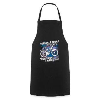 Coole Oma fährt Fahrrad lustiger Omaspruch - Kochschürze - Schwarz - Vorne - AI Model Male 185 dark (185cm)