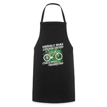 Coole Oma fährt Fahrrad lustiger Omaspruch - Kochschürze - Schwarz - Vorne - AI Model Male 185 dark (185cm)