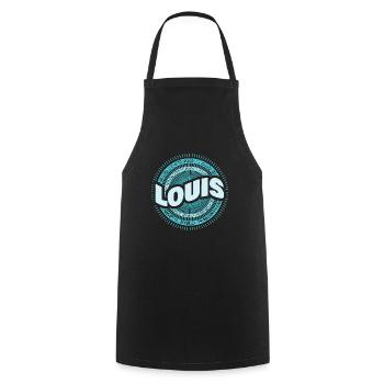 Louis comme idée cadeau - Tablier de cuisine - noir - Devant - AI Model Male 185 dark (185cm)