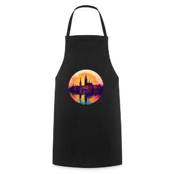 Zwickau Skyline - Cooking Apron - black - Front - AI Model Male 185 dark (185cm)