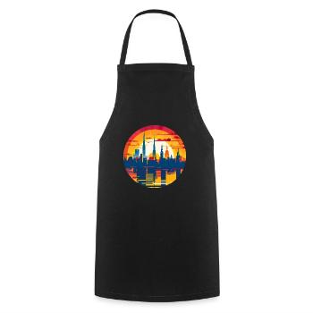 Düren Skyline - Kochschürze - Schwarz - Vorne - AI Model Male 185 dark (185cm)