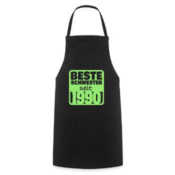 1990 - Cooking Apron - black - Front - AI Model Male 185 dark (185cm)