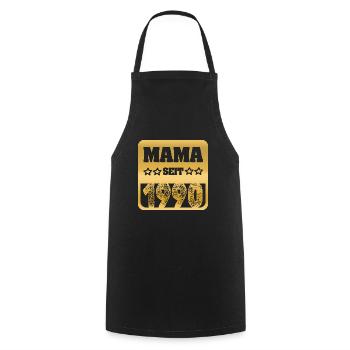 Mama 1990 - Cooking Apron - black - Front - AI Model Male 185 dark (185cm)