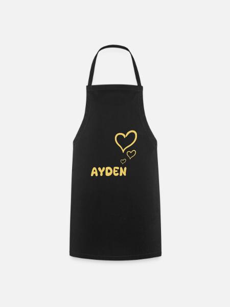 Prénom Ayden - Tablier de cuisine - noir