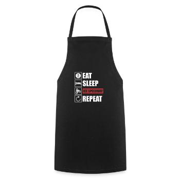 Ice speedway - Cooking Apron - black - Front - AI Model Male 185 dark (185cm)