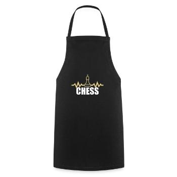 Schach - Kochschürze - Schwarz - Vorne - AI Model Male 185 dark (185cm)