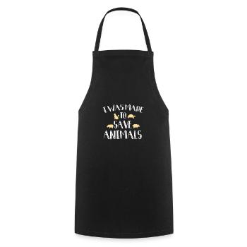 Animal rights activist - Cooking Apron - black - Front - AI Model Male 185 dark (185cm)