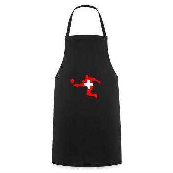Schweizer Fußball - Kochschürze - Schwarz - Vorne - AI Model Male 185 dark (185cm)
