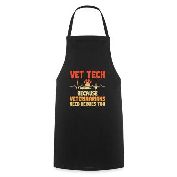 Vet Tech Veterinary Medicine Veterinary Technician - Cooking Apron - black - Front - AI Model Male 185 dark (185cm)