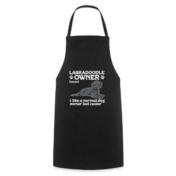 Labradoodle Dog - Cooking Apron - black - Front - AI Model Male 185 dark (185cm)