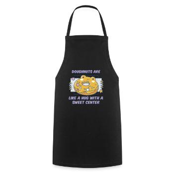 Les beignets sont comme un câlin avec un centre sucré - Tablier de cuisine - noir - Devant - AI Model Male 185 dark (185cm)