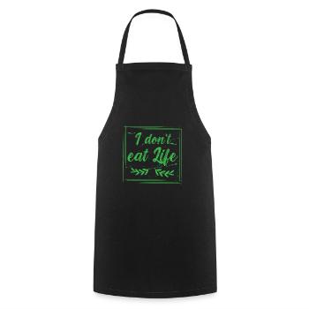 Vegan Fleischlos Tierlieb & Veganer - Kochschürze - Schwarz - Vorne - AI Model Male 185 dark (185cm)