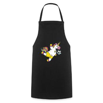 Fußball Einhorn Mädchen - Kochschürze - Schwarz - Vorne - AI Model Male 185 dark (185cm)