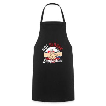 Not Slovak But Supportive Country Traveler - Cooking Apron - black - Front - AI Model Male 185 dark (185cm)