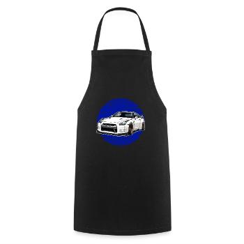 Jdm Halloween edition / Tuning Mechanic Costume - Cooking Apron - black - Front - AI Model Male 185 dark (185cm)