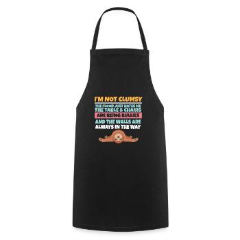 I'm Not Clumsy The Floor Hates Me Foolish Sloth - Cooking Apron - black - Front - AI Model Male 185 dark (185cm)