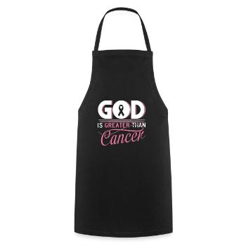 God is Greater Than Cancer - Cooking Apron - black - Front - AI Model Male 185 dark (185cm)