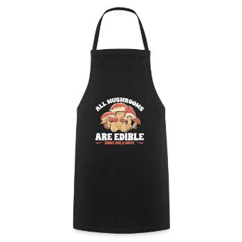 Mushroom picking Mushroom picking Mushrooms Foraging - Cooking Apron - black - Front - AI Model Male 185 dark (185cm)