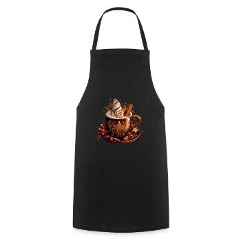 Hot Chocolate Mug I Chocolate Lover I Hot - Kochschürze - Schwarz - Vorne - AI Model Male 185 dark (185cm)