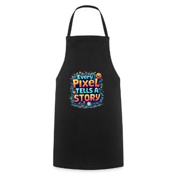 Every Pixel Tells a Story - Retro Gaming - Cooking Apron - black - Front - AI Model Male 185 dark (185cm)