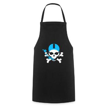 Swimming Skull - Cooking Apron - black - Front - AI Model Male 185 dark (185cm)