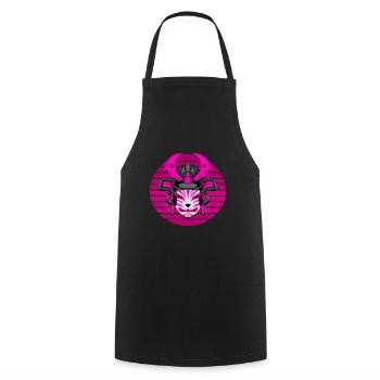 Kitsun Vaporwave Japonais Kami Vaporwave Kitsune - Tablier de cuisine - noir - Devant - AI Model Male 185 dark (185cm)