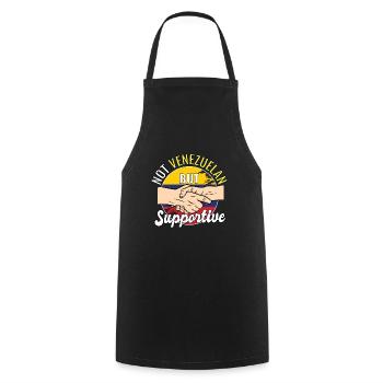 Pas vénézuélien mais un voyageur de campagne solidaire - Tablier de cuisine - noir - Devant - AI Model Male 185 dark (185cm)