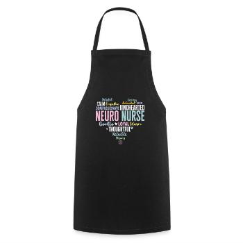 Neurology, Nurse, Brain, Neurologist - Cooking Apron - black - Front - AI Model Male 185 dark (185cm)