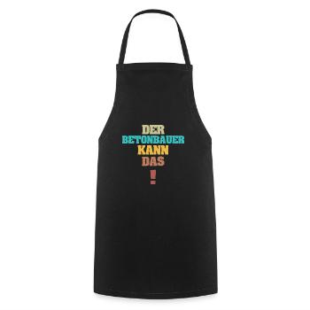 Cadeau pour le bétonnier - Tablier de cuisine - noir - Devant - AI Model Male 185 dark (185cm)