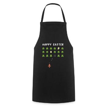 Pâques rétro - Tablier de cuisine - noir - Devant - AI Model Male 185 dark (185cm)