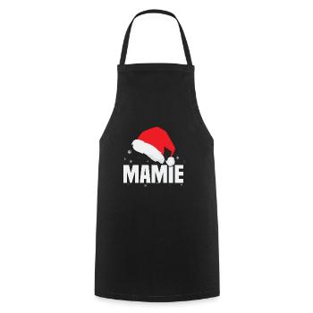 Mamie noël, Noël cadeau Mamie - Tablier de cuisine - noir - Devant - AI Model Male 185 dark (185cm)