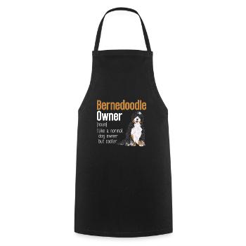 Bernedoodle Dog - Cooking Apron - black - Front - AI Model Male 185 dark (185cm)